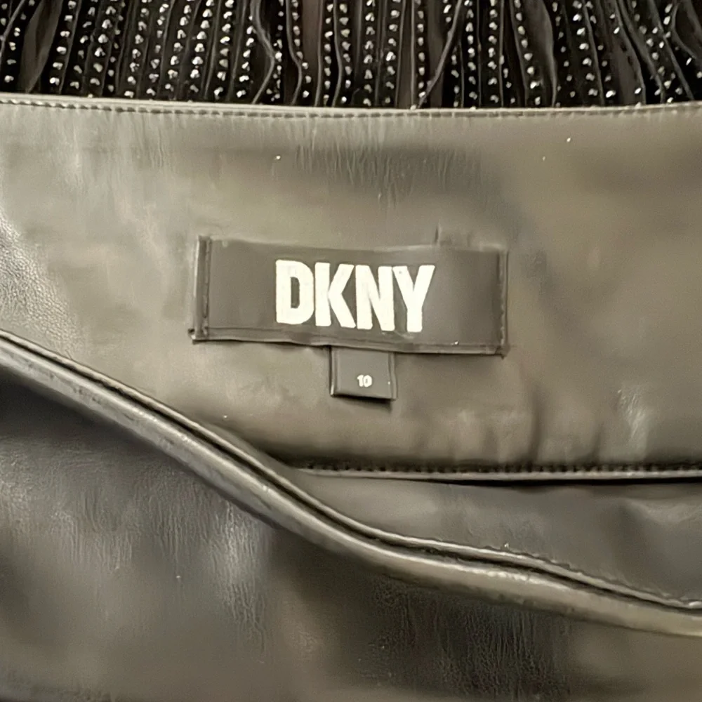 Dkny Black Beaded Fringe Mini Skirt - Picture 4 of 5
